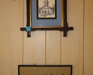 Top one, Mill Race framed pencil sketch, you have to understand it is a Northville thing, the bottom one is an outstanding needlework
