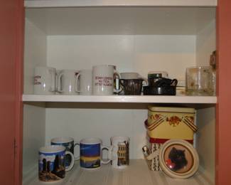 Coffee mugs, and some very unique cookie tins too