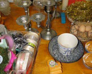 Candlesticks and teacups