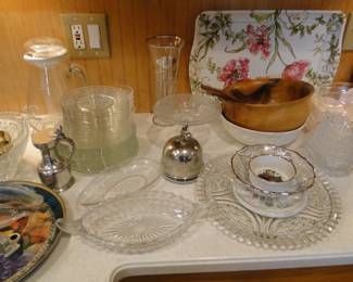 Cut glass and other serving pieces