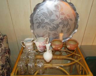 Large round serving platter, so you can make a vintage charcootery board