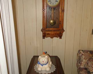 Wall clock and cart