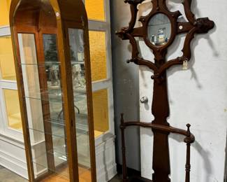 Display Case and Vintage Hall Tree Orlando Estate Auction