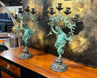 Vintage Cherub Candle Holders Orlando Estate Auction