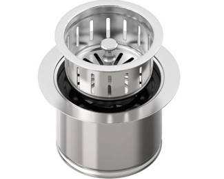 BOTEMY Extended Garbage Disposal Flange Basket Strainer Stopper, Deep 304 Stainless Steel Kitchen Sink Flange for 3-1/2 Inch Standard Sink Drain Hole, Brushed Deep Sink Disposal Flange Stopper