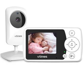VTimes Video Baby Monitor with Camera and Audio - 2.4" LCD Screen, Portable Baby Camera Monitor No WiFi Night Vision VOX Mode Feeding Alarm 1000ft Range Ideal for Baby/Elderly/Pet