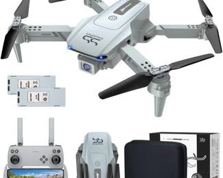 ScharkSpark Drone with 2K HD FPV Dual Camera for Adults and Kids, Mini RC Drone with 3D Flips/Altitude Hold/Headless Mode/Gesture Selfie/Waypoint Flight, 2 Batteries and Case, Gifts for Boys and Girls