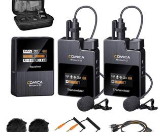 comica Wireless Lavalier Microphone, BoomX-D2 2.4G Compact Wireless Lapel Microphone System with 2 Transmitter and 1 Receiver,Lav Mic for Smartphone Camera Podcast Interview YouTube Facebook Live - Retail: $135.63