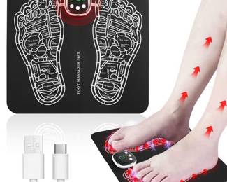 Phixnozar EMS Foot Massager MatFoot Massager PadFoldable Feet and Calves Massage Machine with 8 Modes and 19 Intensity Levels for Muscle Relaxation, and Pain Relief