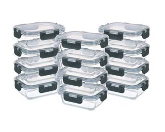 GULFLIN 24-Piece Small Glass Food Storage Containers with Lids Airtight, 1.5 Cup Meal Prep Containers Set, Microwave&Dishwasher Safe, Leak-Proof, BPA-Free, Grey