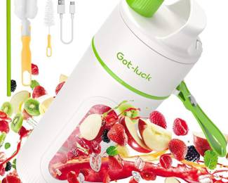 Portable Blender with 10 Ultra-Sharp Blades, 12 Oz Small Personal Blender for Shakes and Smoothies with Mini Blender Cup and Travel Lid, USB Rechargeable Fresh Fruit Juicer for Home/Travel/Gym/Office