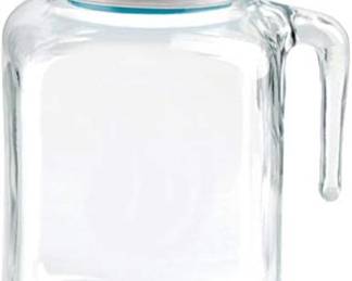 Bormioli Rocco Hermetic Seal Glass Pitcher With TEAL Lid and Spout 67.75 Ounce Great for Homemade Juice & Cold Tea or for Glass Milk Bottles