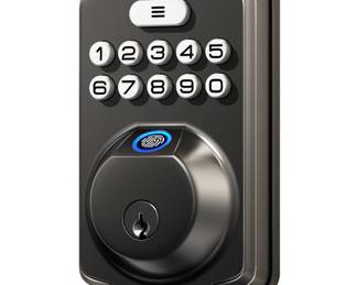 Veise Fingerprint Door Lock, Keyless Entry Door Lock, Electronic Keypad Deadbolt, Biometric Smart Locks for Front Door, Auto Lock, Anti-Peeking Password, Easy Install, Matte Black