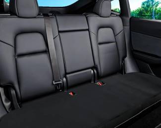 RuiYue Carry Custom Car Rear Seat Cushion for Tesla Model Y, Car Seat Cover, Premium Flannel Fabric, Soft and Non-Slip (Black, 1Pcs)
