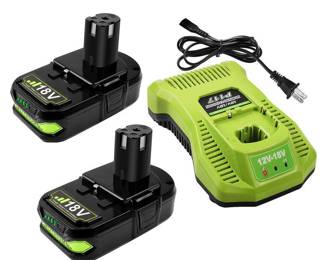 Upgraded 3.5Ah 18V Batteries & Charger Combo for Ryobi 18V Battery and P117 Charger, Cell9102 Compatible with Ryobi 18V ONE + P108 P107 P104 P105 P102 P103 Tools Charger with 260051002 P117 P118
