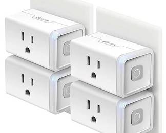 Kasa Smart Plug HS103P4, Smart Home Wi-Fi Outlet Works with Alexa, Echo, Google Home & IFTTT, No Hub Required, Remote Control, 15 Amp, UL Certified, 4-Pack, White