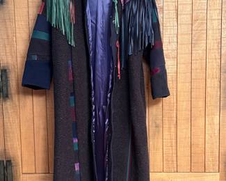 ONE OF A KIND LONG COAT BY SFR SANTA FE RE-CREATIONS SIGNED BY ARTIST P PAPPAS
