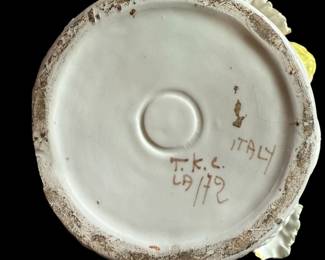 Bottom of Vintage Majolica Ceramic Fruit Bowl