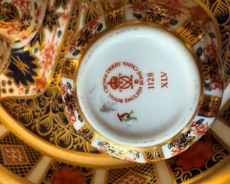 Bottom of Royal Crown Derby English Tea Set