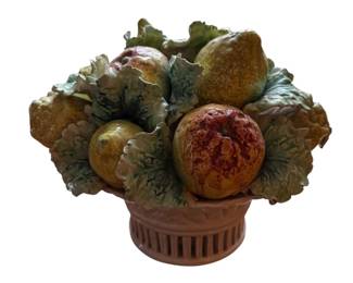 Vintage Majolica Ceramic Fruit Bowl $175