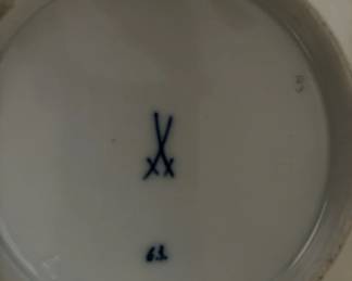 Back of White Meissen Plate