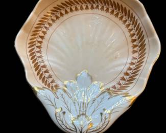 Gold and Cream Porcelain Dish $60