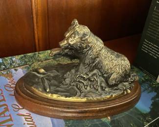 Brass bear statue