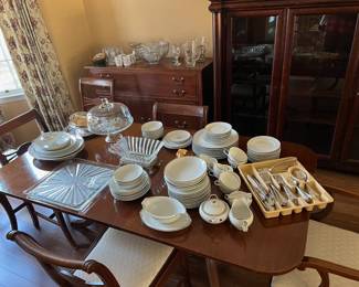 China (Harmony House "Moderne") and flatware