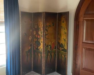Leather 4-panel screen/room divider