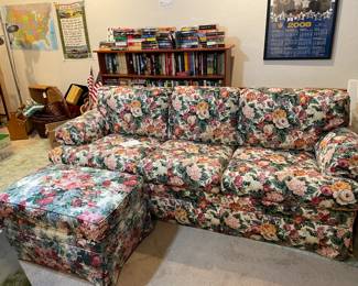 sofa couch & ottoman , we have 300 books maybe more