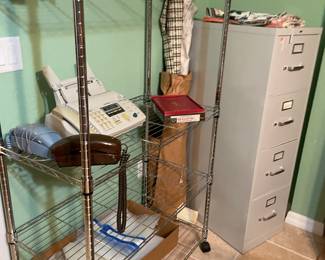 4-5 File Cabinets  , 4 metal shelves