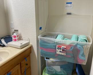 3 Bins full of Towels Regular & Bch .