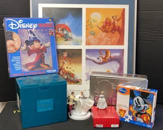 Disney Framed Art, puzzles, Charades Game, Ornament 1999, Cinderella Fairytale Figurine