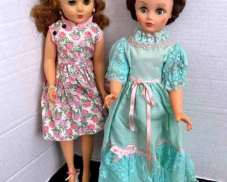 2 Vintage Rubber Face Dolls, Hard Plastic Body, Joint Movement Body Composition