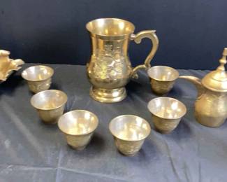 Vintage Brass Engraved Tankard Cups More