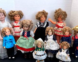 11 Vintage Shirley Temple Dolls, Ideal Dolls Danbury Mint Doll