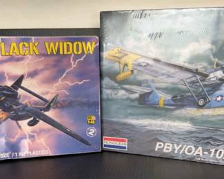 P61 Black Widow And PBY OA10A Catalina Model Planes