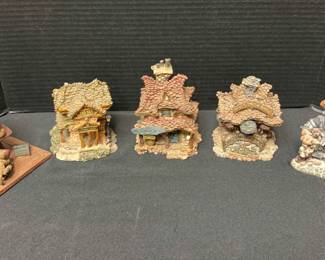 Bear Huminoid Figures Village Buildings