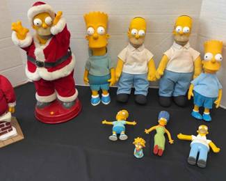 The Simpsons, Talking Homer Santas, Bart, Homer, Marge, Maggie