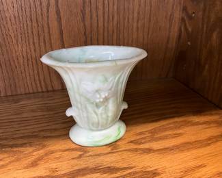 Slag Glass Lily Vase