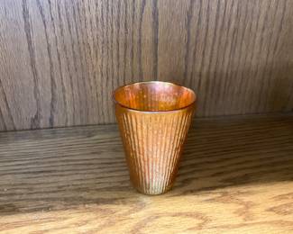 Jeanette Glass Marigold Tree Bark Carnival Glass Barware Drinking Glasses