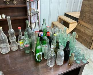 Various Glass Items - Coke Glasses - Coke Bottles - Pepsi Bottles - Kerr Bottles 