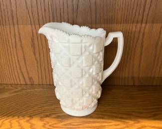 Westmoreland Milk Glass Quilt Pattern Pitcher
