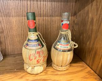Green Wrapped Graziosi Chianti Wine Bottle 
