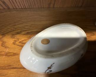 1960's Japan Shackman Porcelain Floral Egg Trinket Box
