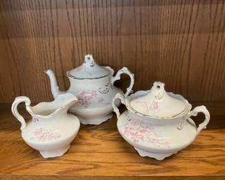 Sevres Porcelain Germany Tea Set - Teapot, Sugar & Creamer