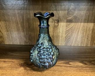 Imperial Carnival Glass Vase - Grape Pattern 