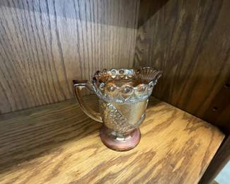 Westmoreland Marigold Carnival Glass Peacock Creamer