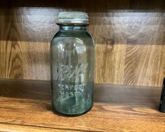 #6 Ball Blue Glass Jar # 6 w/zinc Lid
