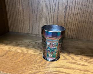 Fenton Carnival Glas Royal Blue Butterfly & Berry Pattern Tumbler